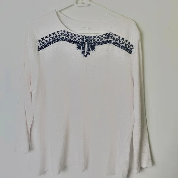 Garnet Hill | Tops | Garnet Hill Embroidered Linen Top